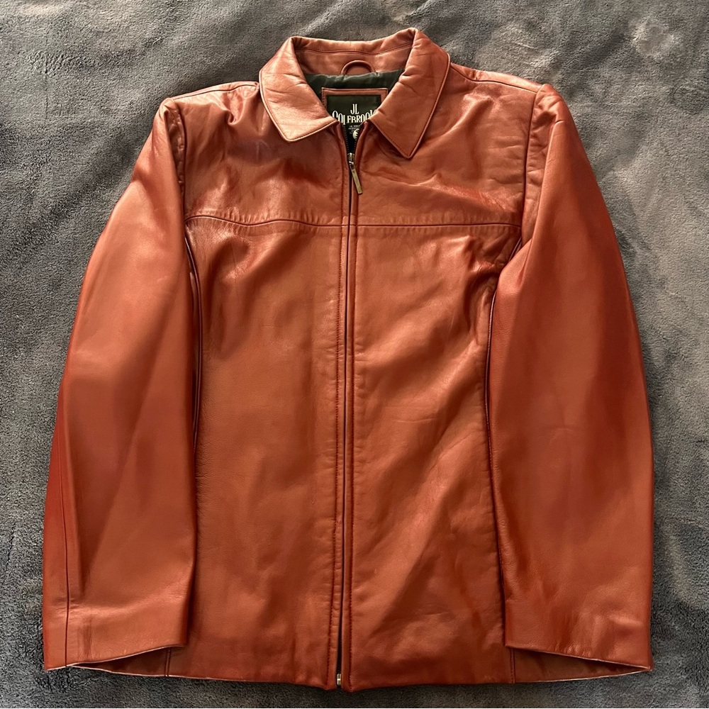 Women’s Burgundy JL Colebrook Leather Jacket - Size Large